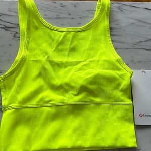 lululemon Neon Green Power Pivot Tank Rib size 4 NWT